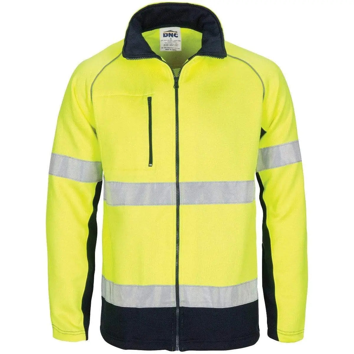 Dnc Workwear Hi-vis 2 Tone Full Zip Fleecy Sweatshirt Csr R/tape - 3726 Metro Workwear.